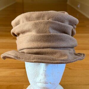 Antonello Serio Women's Vintage Camel Wool Blend Cloche Hat